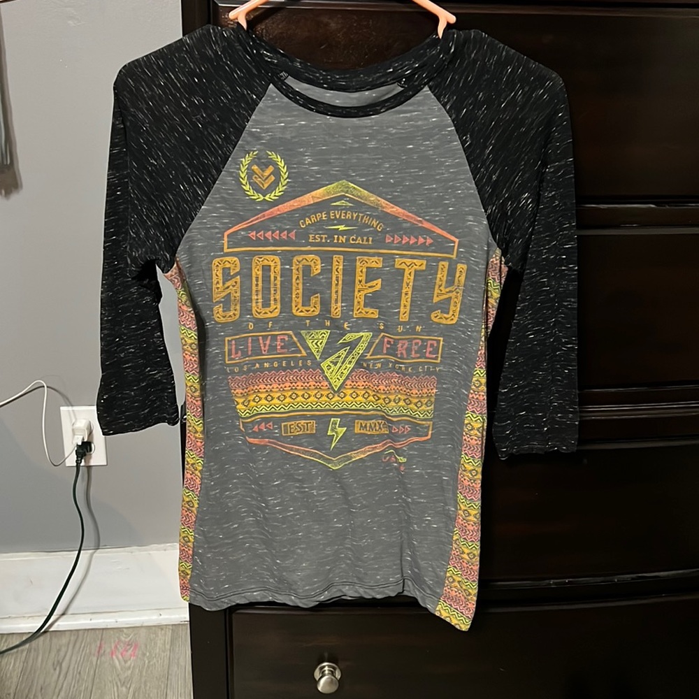 Society, baseball Tee, size small